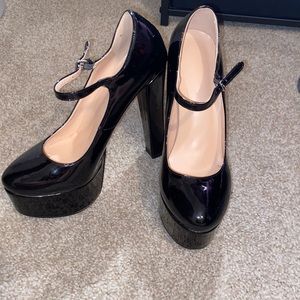 Black platform heels